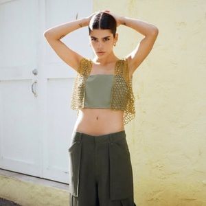 NWT Linen blend crop top— Zara